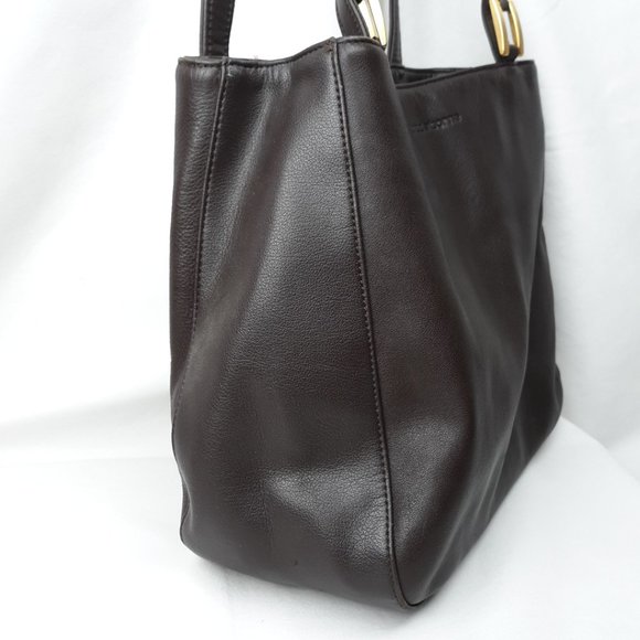 Leather Co Liz Claiborne Grandmacore Shoulder Bag Purse Dark Brown Leather 80s - Picture 6 of 14